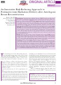 Cover page: An Innovative Risk-Reducing Approach to Postmastectomy Radiation Delivery after Autologous Breast Reconstruction