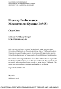Cover page: Freeway Performance Measurement System (PeMS)