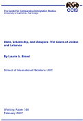 Cover page: State, Citizenship, and Diaspora: The Cases of Jordan and Lebanon