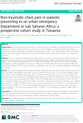 Cover page: Non-traumatic chest pain in patients presenting to an urban emergency Department in sub Saharan Africa: a prospective cohort study in Tanzania