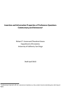Cover page: Incentive and Information Properties of Preference Questions