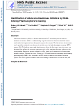 Cover page: Identification of Adenosine Deaminase Inhibitors by Metal‐binding Pharmacophore Screening