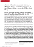 Cover page: Absence of Putative Artemisinin Resistance Mutations Among Plasmodium falciparum in Sub-Saharan Africa: A Molecular Epidemiologic Study