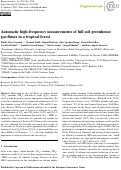 Cover page: Automatic high-frequency measurements of full soil greenhouse gas fluxes in a tropical forest