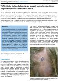 Cover page: TNF inhibitor induced alopecia: an unusual form of psoriasiform alopecia that breaks the Renbök mold