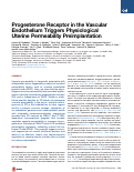 Cover page: Progesterone Receptor in the Vascular Endothelium Triggers Physiological Uterine Permeability Preimplantation