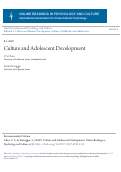 Cover page: Culture and adolescent development