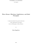Cover page: Three Essays: Elections, Legislatures, and Ideal Principles