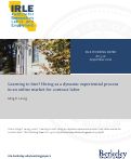 Cover page: Learning to hire? Hiring as a dynamic experiential process in an online market for contract labor