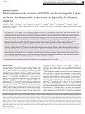 Cover page: Schizophrenia-risk variant rs6994992 in the neuregulin-1 gene on brain developmental trajectories in typically developing children