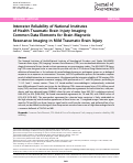 Cover page: Interrater Reliability of National Institutes of Health Traumatic Brain Injury Imaging Common Data Elements for Brain Magnetic Resonance Imaging in Mild Traumatic Brain Injury