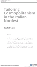 Cover page: Tailoring Cosmopolitanism in the Italian Nordest