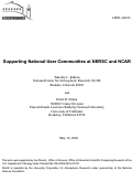 Cover page: Supporting National User Communities at NERSC and NCAR