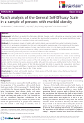 Cover page: Rasch analysis of the General Self-Efficacy Scale in a sample of persons with morbid obesity