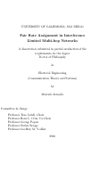 Cover page: Fair rate assignment in interference limited multi-hop networks
