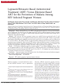Cover page: Lopinavir/Ritonavir-Based Antiretroviral Treatment (ART) Versus Efavirenz-Based ART for the Prevention of Malaria Among HIV-Infected Pregnant Women