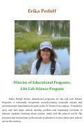 Cover page: Erika Perloff: Director of Educational Programs, Life Lab Science Program