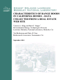Cover page: CHARACTERISTICS OF RANGE HOODS IN CALIFORNIA HOMES DATA COLLECTED FROM A REAL ESTATE WEB SITE