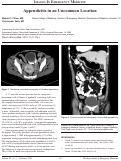 Cover page: Appendicitis in an Uncommon Location