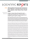 Cover page: Atmospheric benzenoid emissions from plants rival those from fossil fuels