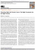 Cover page: Thwarting High-risk Prostate Cancer: The Right Treatments for the Right Patients