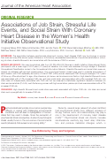 Cover page: Associations of Job Strain, Stressful Life Events, and Social Strain With Coronary Heart Disease in the Women’s Health Initiative Observational Study