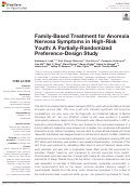 Cover page: Family-Based Treatment for Anorexia Nervosa Symptoms in High-Risk Youth: A Partially-Randomized Preference-Design Study