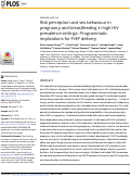 Cover page: Risk perception and sex behaviour in pregnancy and breastfeeding in high HIV prevalence settings: Programmatic implications for PrEP delivery