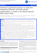 Cover page: Parental occupational exposure to endocrine disrupting chemicals and male genital malformations: A study in the Danish National Birth Cohort study