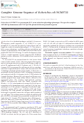 Cover page: Complete Genome Sequence of Escherichia coli NCM3722