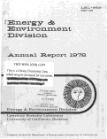 Cover page: ENERGY AND ENVIRONMENT DIVISION ANNUAL REPORT 1978
