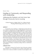 Cover page: Healing in Community and Responding with Leadership: Addressing the Pandemic and Anti-Asian Hate through Community Service Learning