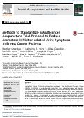 Cover page: Methods to Standardize a Multicenter Acupuncture Trial Protocol to Reduce Aromatase Inhibitor-related Joint Symptoms in Breast Cancer Patients