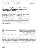 Cover page: Association of Dyskalemias with Ischemic Stroke in Advanced Chronic Kidney Disease Patients Transitioning to Dialysis.