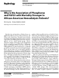 Cover page: Why Is the Association of Phosphorus and FGF23 with Mortality Stronger in African-American Hemodialysis Patients?