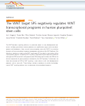 Cover page: The WNT target SP5 negatively regulates WNT transcriptional programs in human pluripotent stem cells