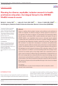 Cover page: Planning for diverse, equitable, inclusive research in health professions education: An integral thread in the ARMED MedEd research course