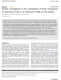 Cover page: Genetic investigation of the contribution of body composition to anorexia nervosa in an electronic health record setting