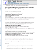 Cover page: A Comparative Effectiveness Trial of Depression Collaborative Care: Subanalysis of Comorbid Anxiety