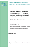 Cover page: Microgrid Policy Review of Selected Major  Countries, Regions, and Organizations
