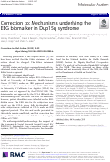 Cover page: Correction to: Mechanisms underlying the EEG biomarker in Dup15q syndrome