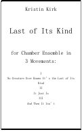Cover page: Last of Its Kind