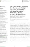 Cover page: Site characteristics determine the effectiveness of tillage and cover crops on the net ecosystem carbon balance in California vineyard agroecosystems