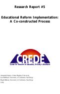 Cover page: Educational Reform Implementation: A Co-Constructed Process