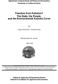 Cover page: Freedom from Pollution?  The State, the People, and the Environmental Kuznets Curve