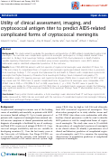Cover page: Utility of clinical assessment, imaging, and cryptococcal antigen titer to predict AIDS-related complicated forms of cryptococcal meningitis