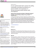 Cover page: A non-randomized trial to assess the safety, tolerability, and pharmacokinetics of posaconazole oral suspension in immunocompromised children with neutropenia