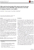 Cover page: Differential item functioning of the patient-reported outcomes information system (PROMIS®) pain interference item bank by language (Spanish versus English)