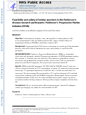 Cover page: Feasibility and safety of lumbar puncture in the Parkinson's disease research participants: Parkinson's Progression Marker Initiative (PPMI)