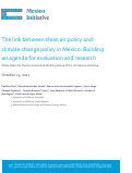 Cover page of The link between clean air policy and climate change policy in Mexico: Building an agenda for evaluation and research 